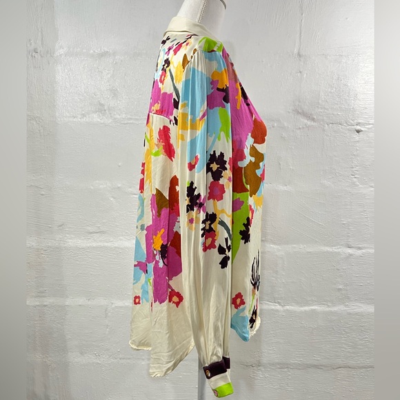 ANTHROPOLOGIE CONDITIONS APPLY BLOOMING LONG SLEEVE COLLARED BLOUSE (a133) - Picture 9 of 16